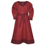 Kinder-Wikingerkleid Solveig, rot/weinrot