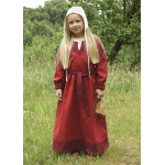 Kinder-Wikingerkleid Solveig, rot/weinrot