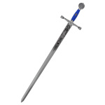 Schwert Excalibur, Silber/Blau, mit Zierätzung, Marto