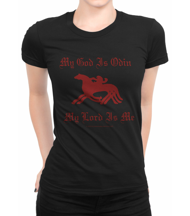 Girlie-Shirt My God is Odin
