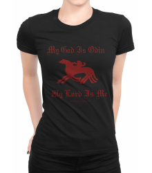 Girlie-Shirt My God is Odin