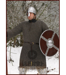 Kettenhemd Hauberk, vernietet und gestanzt, ID 6 mm