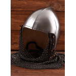 Beckenhaube mit Kettenbrünne aus Rundringen, 2 mm Stahl