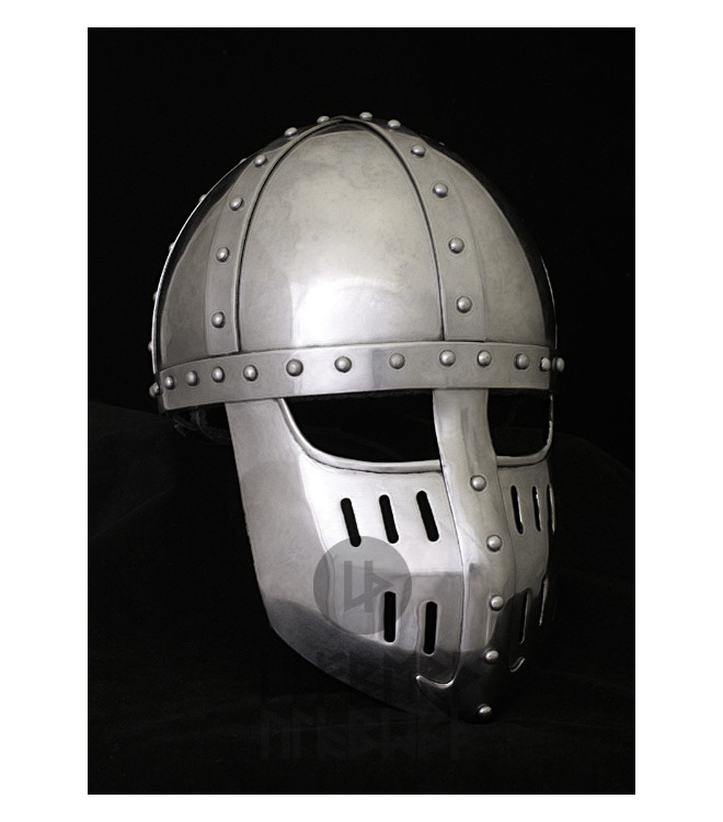 Hochmittelalter Spangenhelm mit Gesichtsplatte, 2 mm Stahl