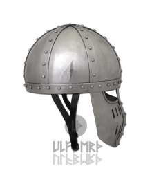 Hochmittelalter Spangenhelm mit Gesichtsplatte, 2 mm Stahl