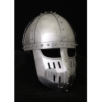 Hochmittelalter Spangenhelm mit Gesichtsplatte, 2 mm Stahl