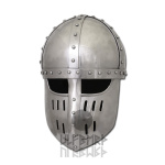 Hochmittelalter Spangenhelm mit Gesichtsplatte, 2 mm Stahl