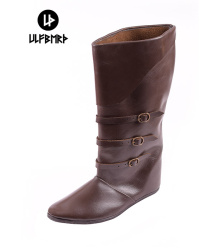 Mittelalterliche Schnallenstiefel, dunkelbraun