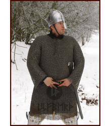 Kettenhemd Hauberk, Flachring mit Keilnieten, ID 8 mm