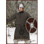 Kettenhemd Hauberk, Flachring mit Keilnieten, ID 8 mm