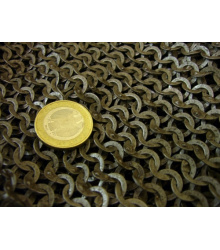 Kettenhemd Haubergeon, Flachring mit Keilnieten, ID 8 mm