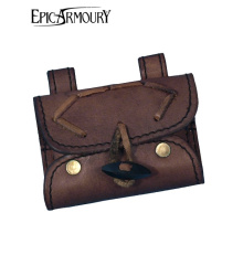 Tranktasche aus Leder mit 2 Flaschen