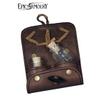 Tranktasche aus Leder mit 2 Flaschen