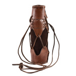 Geschnürter Flaschenhalter aus Leder, div. Farben