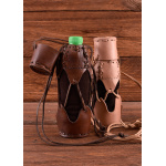 Geschnürter Flaschenhalter aus Leder, div. Farben