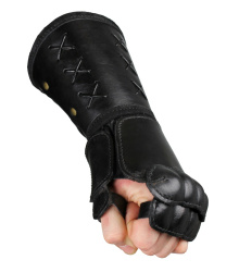 Panzerhandschuh aus Leder, Linke Hand
