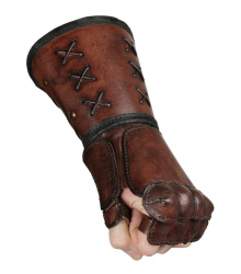 Panzerhandschuh aus Leder, Linke Hand