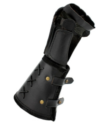 Panzerhandschuh aus Leder, Linke Hand Farbe schwarz