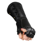 Panzerhandschuh aus Leder, Linke Hand Farbe schwarz