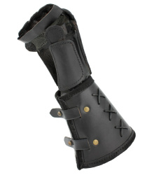 Panzerhandschuh aus Leder, Rechte Hand Farbe schwarz