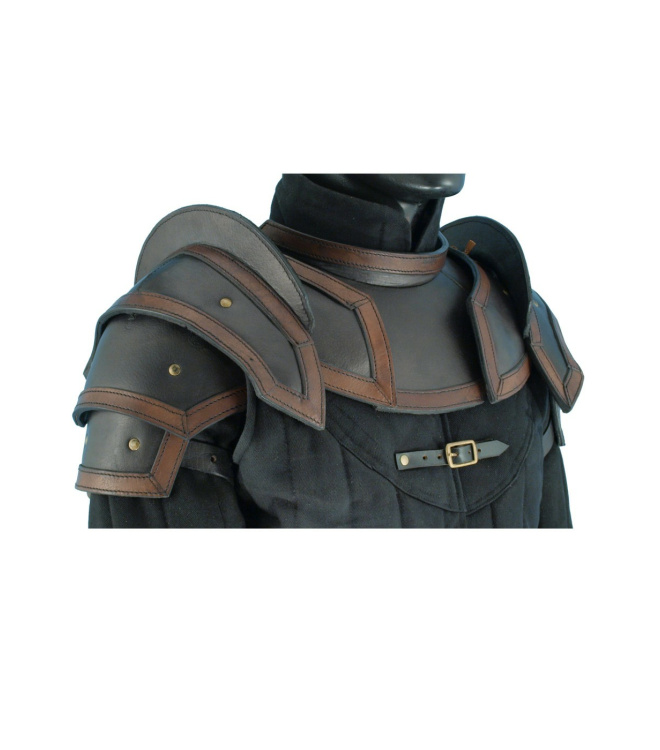 Schulterplatten u. Kragen, schwarz/braun