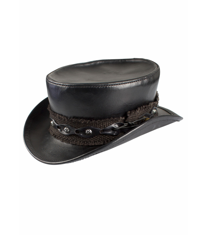 Zylinder aus Leder, schwarz, versch. Größen