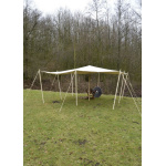 Lagerplane / Sonnensegel mit Dreieckringen, 350g/m², naturfarben