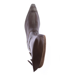 Schnabelstiefel  mit drei Schnallen, dunkelbraun