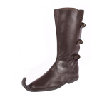 Schnabelstiefel  mit drei Schnallen, dunkelbraun