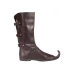 Schnabelstiefel  mit drei Schnallen, dunkelbraun