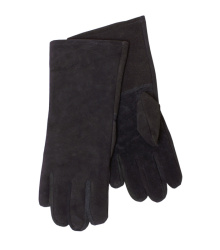 Stulpenhandschuh aus Wildleder, schwarz