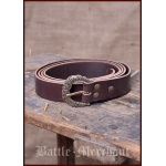 Wikingergürtel mit Riemenende, 3 cm breit, braun/bronzefarben