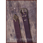 Wikingergürtel mit Riemenende, 3 cm breit, braun/bronzefarben