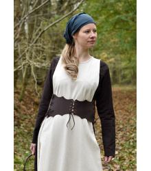 Schnürmieder-Gürtel aus Leder, braun