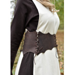 Schnürmieder-Gürtel aus Leder, braun