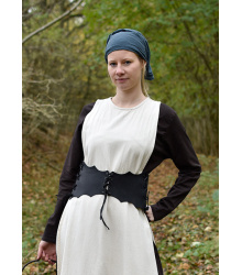 Schnürmieder-Gürtel aus Leder, schwarz