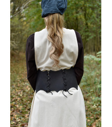 Schnürmieder-Gürtel aus Leder, schwarz