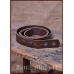 Brauner Ledergürtel ohne Schnalle, 3 cm breit
