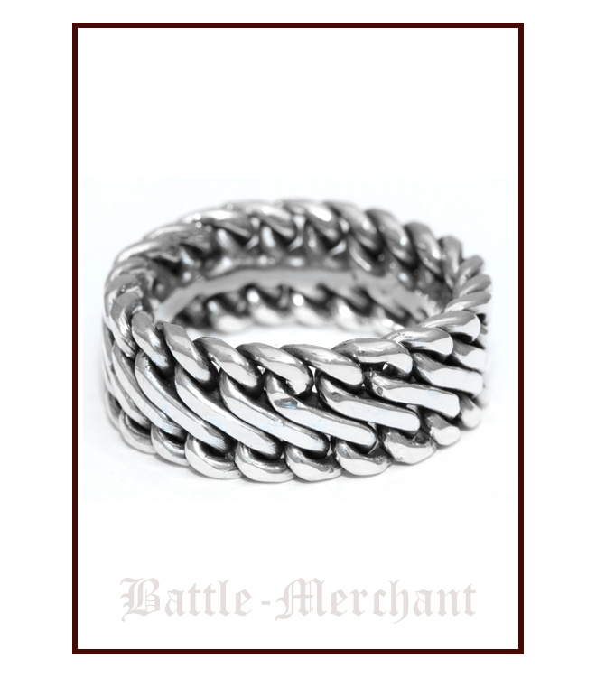 Silberner Wikingerring mit Flechtmuster