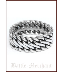 Silberner Wikingerring mit Flechtmuster