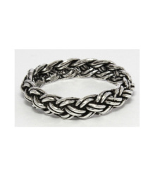 Silberner Wikingerring mit Flechtmuster