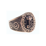 Bronzener Wikingerring mit Runen und Thorshammer