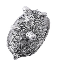 Wikinger Buckelfibel aus Birka mit Pferdeköpfen