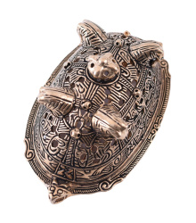 Wikinger Buckelfibel aus Birka mit Pferdeköpfen