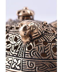 Wikinger Buckelfibel aus Birka mit Pferdeköpfen