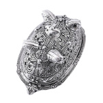 Wikinger Buckelfibel aus Birka mit Pferdeköpfen