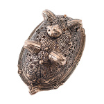 Wikinger Buckelfibel aus Birka mit Pferdeköpfen