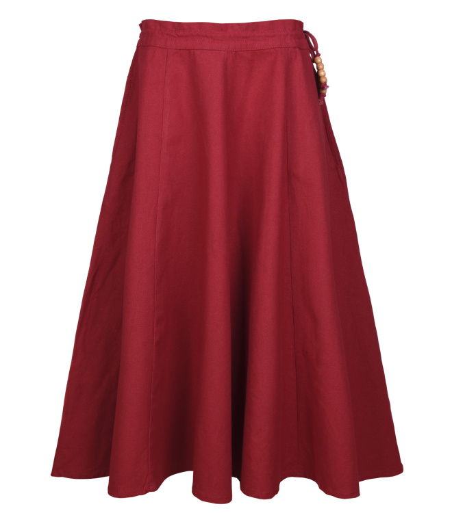 Kinder Mittelalter-Rock Lucia, weit ausgestellt, rot