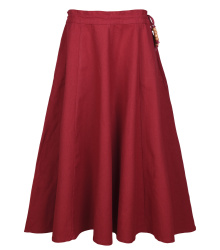 Kinder Mittelalter-Rock Lucia, weit ausgestellt, rot