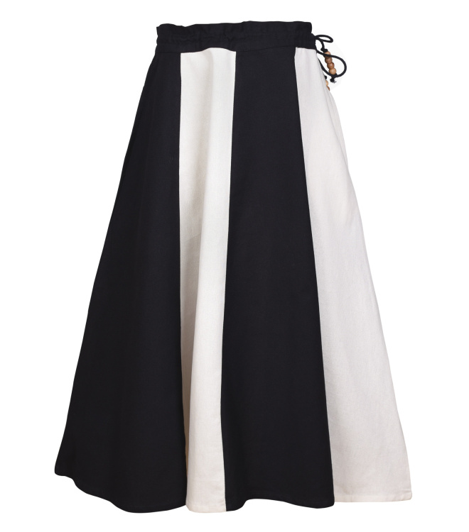 Kinder Mittelalter-Rock Lucia, weit ausgestellt, schwarz/natur